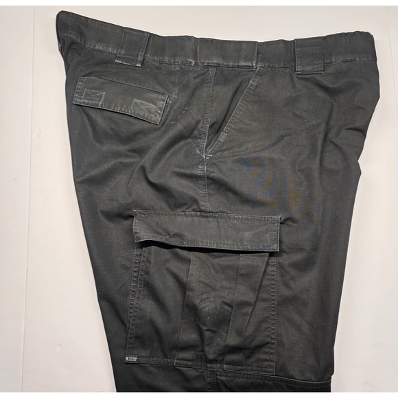 5.11 Tactical Mens Size 2XL Long Black Rip Stop Cargo Pants Drawstring Ankle - Picture 3 of 12